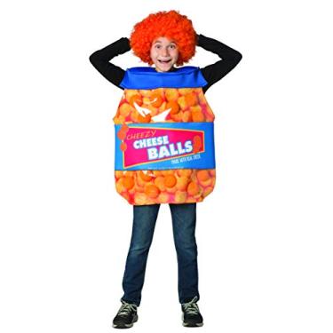 Imagem de Rasta Imposta Fantasia de bolas de queijo divertida roupa infantil tamanho 7-10 laranja, azul