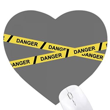 Imagem de Mouse pad com logotipo Danger Line Art Deco moderno coração tapete de borracha para escritório