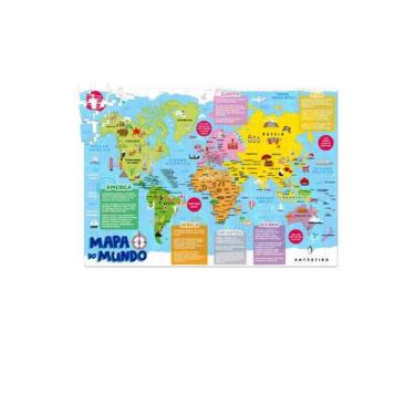 Imagem de Brinquedo Quebra Cabeça Toyster Mapa Do Mundo 200 Peças