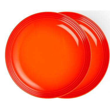 Imagem de Prato Redondo Raso 2 Peças 27 cm Laranja Le Creuset