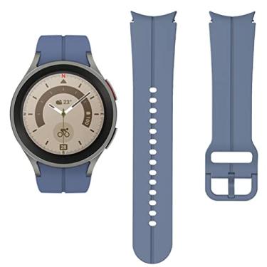 Imagem de Pulseira de relógio de 20 mm, compatível com Samsung Galaxy Watch 5 40 mm 44 mm/5 Pro 45 mm/4 40 mm 44 mm/4 pulseira de silicone esportiva respirável para homens e mulheres, azul oficial