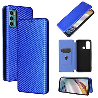Imagem de YUNCHAO Caixa de telefone Para Motorola Moto G60 / G40 Fusion Textura de fibra de carbono Flip Horizontal TPU + PC + PU Caso de couro com slot de cartão capa para celular