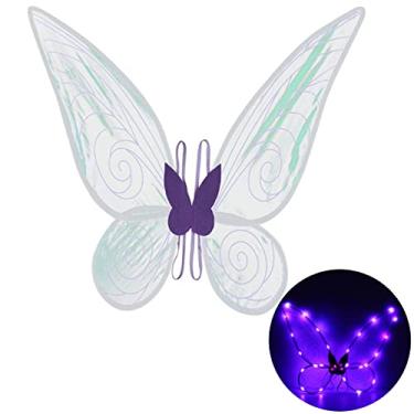 Imagem de Light Up Butterfly Wings for Girls, LED Fairy Wings Angel Costumes for Girl Halloween Costume Cosplay Dress Up Party Favor (purple)