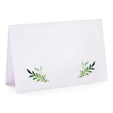 Imagem de Pacote com 50 cartões de vegetação, cartões de local de nome de casamento, cartões de mesa para casamento ou festa, cartões de lugar de assento para mesas, 2 x 3,5 polegadas