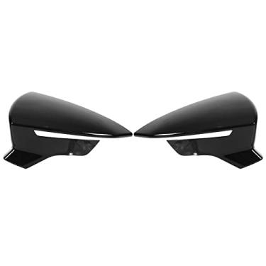 Imagem de Capa para espelho retrovisor, par de capas protetoras para espelho retrovisor esquerdo direito substituição para SEAT Mk3 5F ST FR Cupra 2013 a 2019 (preto brilhante)