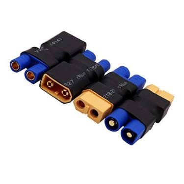 Imagem de ZYCST 4 peças fêmeas EC3 para macho XT60 e macho EC3 para adaptador conversor de conector XT60 fêmea para RC torneamento Zippy FPV drone adaptador sem fio