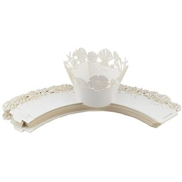 Imagem de Pacote com 50 embalagens de bolo temáticas de praia para casamentos, aniversários, cupcakes, cupcakes