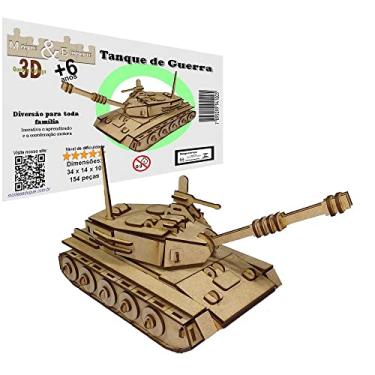 Imagem de Brinquedo Quebra Cabeça 3D Tanque de Guerra Mdf