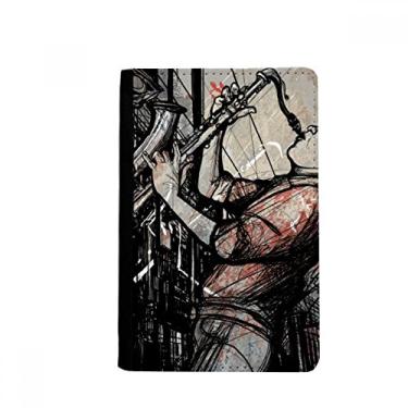 Imagem de Jazz Music Street Culture Ilustrate Passport Holder Notecase Burse Carteira Capa Cartão Bolsa, Multicolor