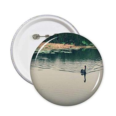 Imagem de Alfinetes de fotografia do lago Wild Ducks Botão redondo decoração de roupas 5 peças