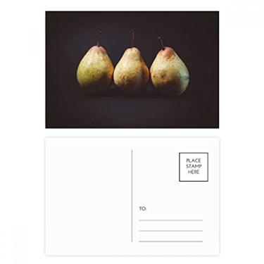 Imagem de Conjunto de cartões postais de frutas temperadas de pera fresca, cartão de agradecimento de aniversário, 20 peças