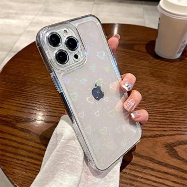 Imagem de Para Samsung Galaxy S22 S21 S 22 S 21 Ultra Plus S20 FE S22Ultra S20FE S21FE S21Ultra Estojo Bonito Luxo Laser Phone Cover, coração, Para Samsung S21 Plus