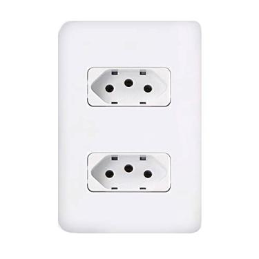 Imagem de Conjunto Tomada Dupla 10a 4x2 Branca Margirius B3