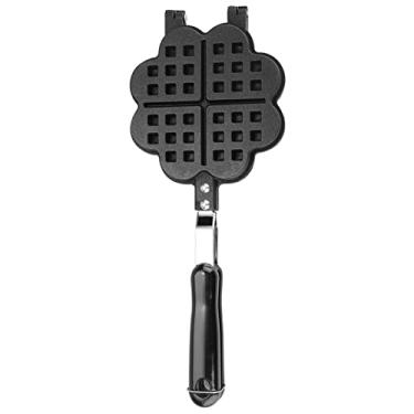 Imagem de Assadeira de waffle,ferramenta de cozimento de waffle em forma de cora??o, molde de waffle, ferramenta de cozimento de placa de prensa de molde, para fazer waffles antiaderentes de g¨¢s de cozinh