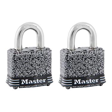 Imagem de Master Lock Cadeado, cadeado de aço laminado certificado Rust-Oleum®, 4 cm de largura, 380T (pacote com 2 chaves iguais)