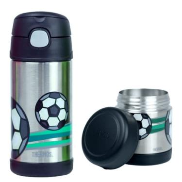 Imagem de Kit Thermos Infantil Garrafa Térmica e Pote térmico Kit Escola Bola