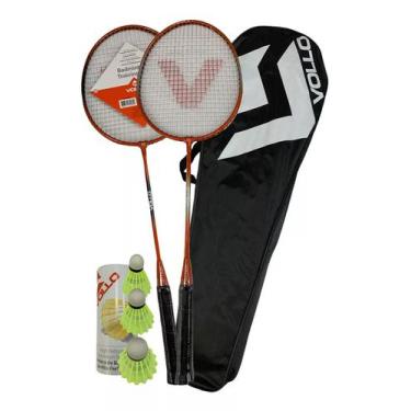 Imagem de Kit Badminton Vollo 2 Raquete + 3 Petecas - Oficial