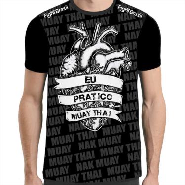 Imagem de Camisa Camiseta Muay Thai Coração Guerreiro - Fb-2038- Preta - P