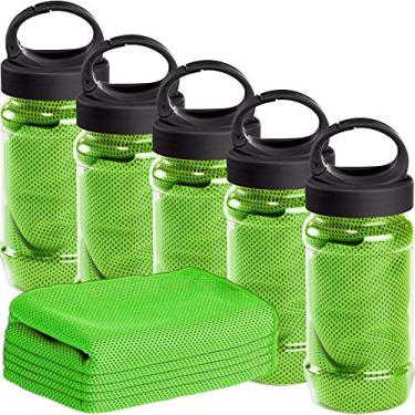 Imagem de Kit 5x Toalha Esportiva Gelada Refrescante TopGet Verde