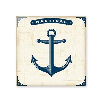 Imagem de Anchor Droits – Azulejo de cerâmica azul do oceano militar (Almirantado)