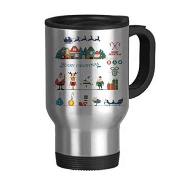 Imagem de Caneca de viagem de Natal, boneco de neve, Papai Noel, tampa de aço inoxidável, copo de carro, copo térmico