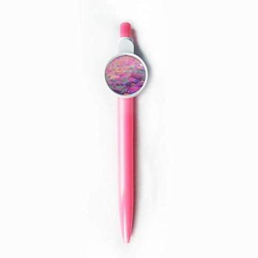 Imagem de Caneta retrátil azul com ponta rollerball e imagem da natureza do oceano