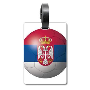 Imagem de Sérvia Bandeira Nacional Futebol Futebol Mala Etiqueta Etiqueta Cartão de Bagagem Scutcheon Etiqueta