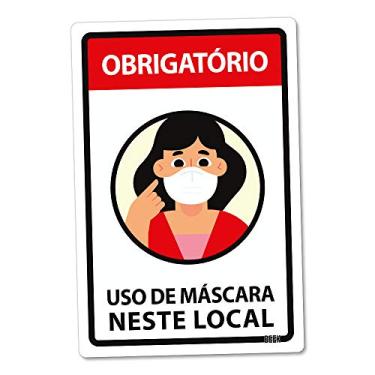 Imagem de Placa Decorativa em Acrílico, Beek Geek's Stuff, tamanho 24x16cm, modelo USE MÁSCARA GAROTA, Branca