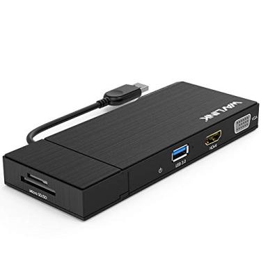 Imagem de Wavlink Mini docking USB 3.0 universal de cabeça dupla, vários monitores, HDMI/VGA com Gigabit Ethernet, porta USB 3.0, leitor de cartão removível, HDMI até 2560 x 1440 e VGA 1920 x 1200 suporta