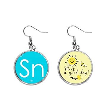 Imagem de Tabela de menstruação Elementos de Chestry Pobre Metais Tin Sn Ear Drop Sun Flower Brincos Joias Fashion