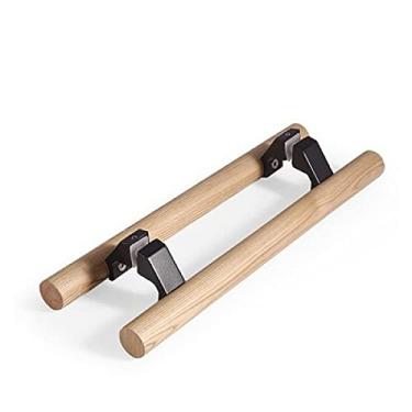 Imagem de Maçaneta da porta de vidro duplo de madeira maciça costas com costas Casa de banho Maçaneta da porta deslizante em forma de H em forma de H, D, 38mm, Comprimento 400mm Comprimento 400mm