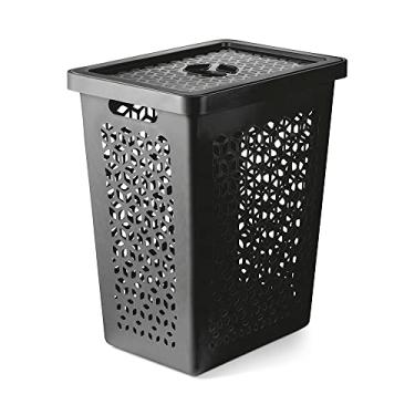 Imagem de Cesto Organizador Com Tampa 55 Litros Preto