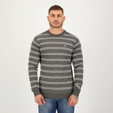 Imagem de Suéter Veztro Listrado Mescla Cinza-Masculino