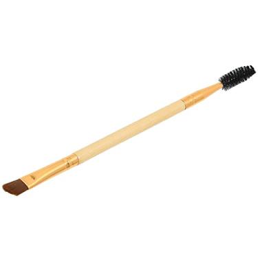 Imagem de Escova de sobrancelha de ponta dupla, conveniente para usar escova de sobrancelha para festas para meninas(Cor de madeira)