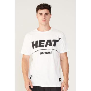 Imagem de Camiseta Nba Estampada Miami Heat Off White