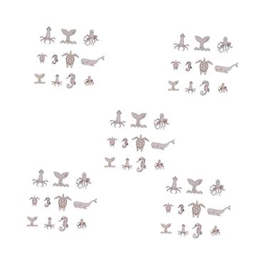 Imagem de VILLCASE 100 Peças Contas Soltas De Madeira Penduradas Enfeite De Madeira Amuletos De Vida Marinha Amuletos De Joias De Animais Marinhos Amuletos De Joias De Oceano Animais Contas De
