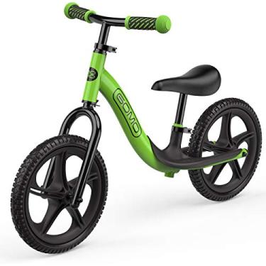 Imagem de GOMO Bicicleta de equilíbrio – Bicicleta de treinamento infantil para crianças de 18 meses, 2, 3, 4 e 5 anos de idade – Bicicletas de empurrar com cores ultra legais para crianças/sem pedal, scooter de bicicleta com apoio para os pés (verde)