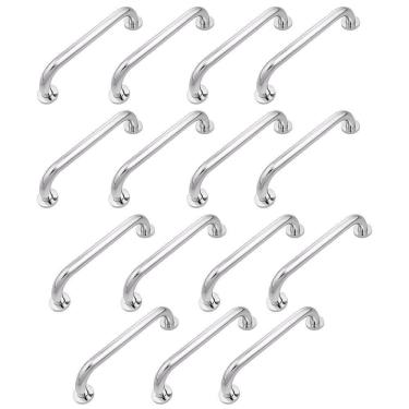 Imagem de Alça De Apoio Barra 30cm Inox Kit 15 Uni Suporte Idoso Banheiro Box Corrimao Acessibilidade