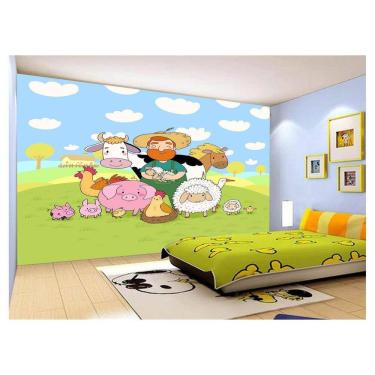 Imagem de Papel De Parede 3D Infantil Fazendinha Animais 3,5M Azs347