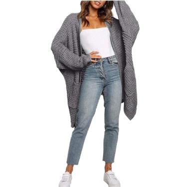 Imagem de Casaco Feminino, Bolsos Laterais Lisos e Elegantes, Suéter Frontal Aberto para Lazer (M)
