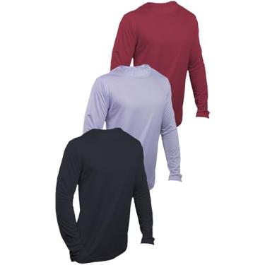 Imagem de KIT 3 Camisetas Com Proteção UV 50+ Dry Fit Segunda Pele Térmica Tecido Termodry Manga Longa - Preto, Branco, Vermelho - XG