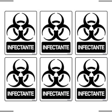 Imagem de Combo 6 Adesivos De Sinalização Lixo Infectante 15x20 Ekomunike - S-244 F9e