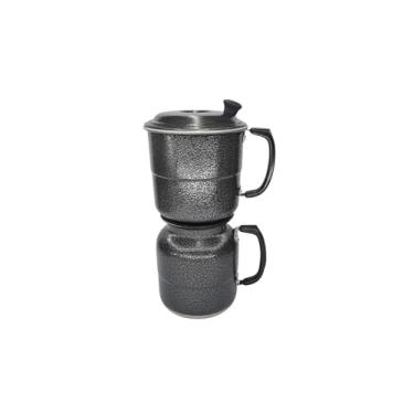 Imagem de Cafeteira Econômica 1,35l em Alumínio Tipo Italiana, Globinho, Sifão na cor cinza craqueado