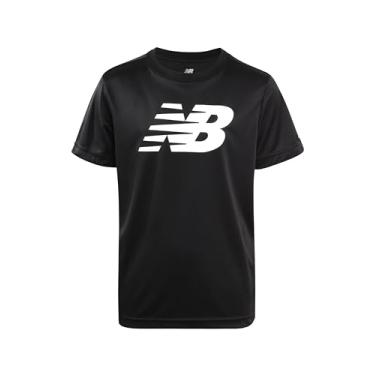 Imagem de New Balance Camiseta para meninos - Camiseta de desempenho ativo para meninos - Camiseta juvenil gola redonda manga curta ajuste seco (8-20), Preto escuro, 8