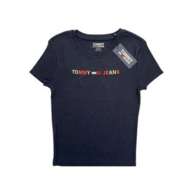 Imagem de Camiseta Tommy Hilfiger Preta Logo Colorida-Feminino