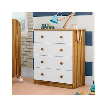 Imagem de Cômoda Infantil Peroba Duda Plus com 4 Gavetas e 65,1 cm de Largura