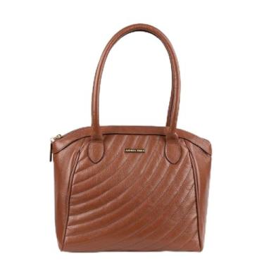 Imagem de Bolsa de couro matelassê Rebeca - Whisky