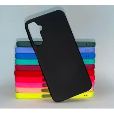 Imagem de Capa Capinha Protetora - Samsung Galaxy A25 - Silicone aveludada por dentro toque sedoso (Preto)