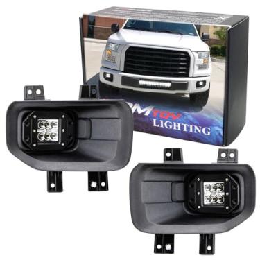 Imagem de iJDMTOY Kit de condução de neblina LED 24W compatível com Ford F-150 e 2017-20 Ford F-250 F-350 e 2017-20, inclui (2) Pods de LED branco xenon de alta potência e conjunto de suportes de montagem