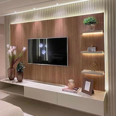 Imagem de Placa Painel Ripado Revestimento Parede Decoração Flexivel Polastico Textura 50cmx50cm 3D Pvc